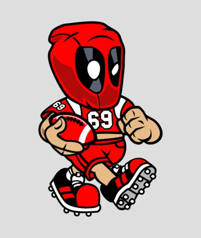 Deadpool Football Pop Culture T-Shirt Design Template