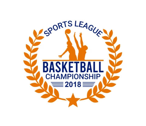 Plantilla de diseño de logotipo deportivo de campeonato de torneo de baloncesto