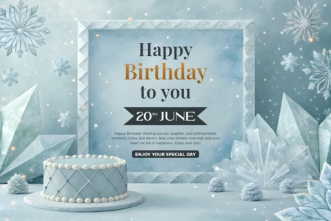 Elegant Birthday Celebration Template with Frosted Design Elements