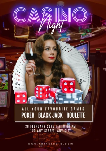 Elegant Casino Event Template for Poker and Roulette