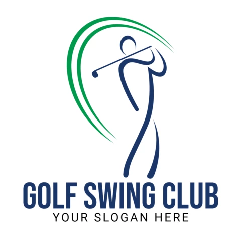 Golf Swing Club Logo Design Template