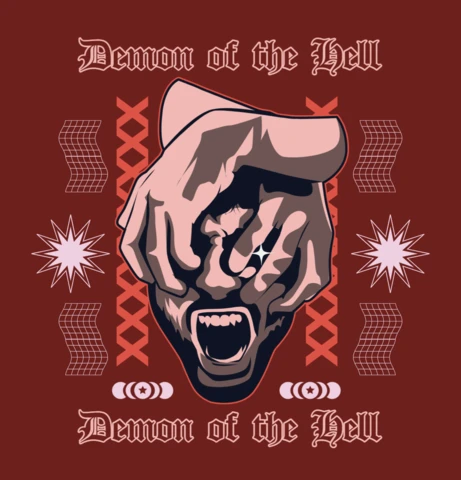 Bold Demon Hand Graphic Design Template for Apparel