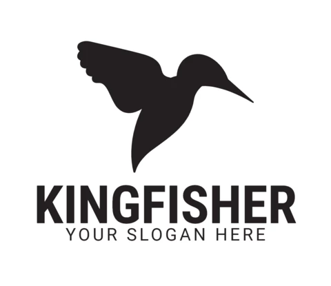 Modèle de conception de logo d'oiseau coloré Kingfisher