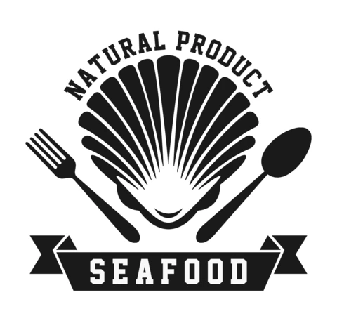 Modelo de design de logotipo de frutos do mar naturais