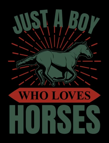 Just A Boy Who Loves Horse Racing T-Shirt Design Template