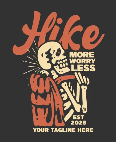 Modèle de conception de t-shirt de sac à dos portant un squelette