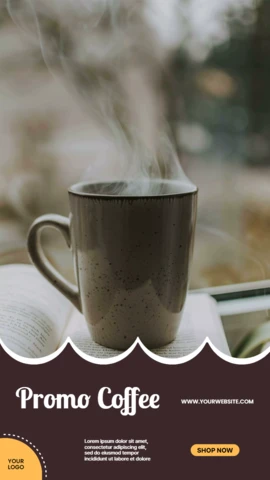 Coffee Shop Promotional Instagram Story Post Design Template