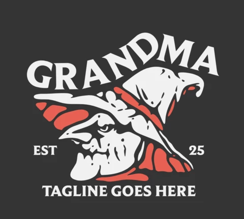 Plantilla de diseño de camiseta vintage de abuela bruja