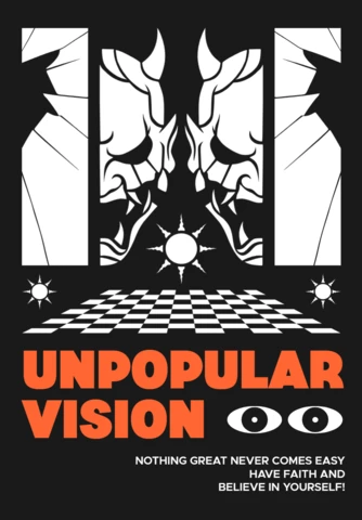 Bold Graphic Design Template with Eye Motif for Motivational Posters