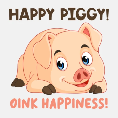 Fröhliches Schweinchen Designvorlage: Oink Happiness für lustige Projekte