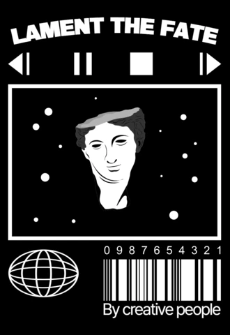 Artistic Template Featuring Classical Bust Design for Apparel and Merchandise