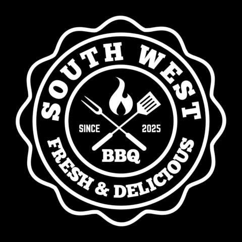 Fresco y delicioso bbq plantilla de diseño de logotipo