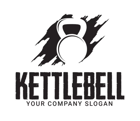 Modèle de conception de logo Kettlebell