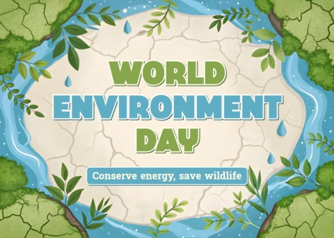 Template de design do dia mundial do meio ambiente ecológico para conscientização sobre conservação