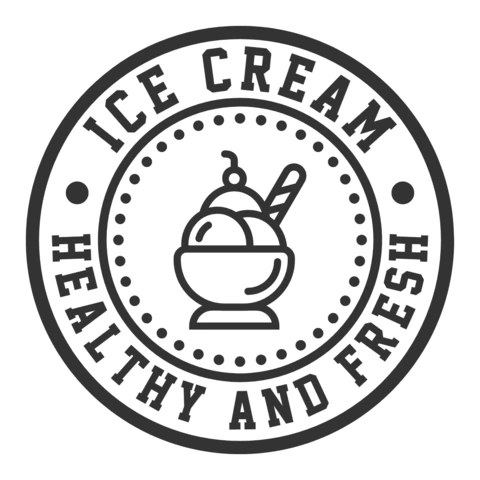 Healthy and Fresh Ice Cream Logo Design Template