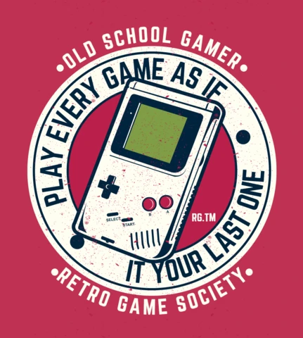 Gameboy vintage t-shirt ontwerpsjabloon