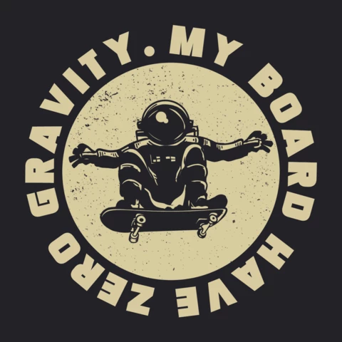 Astronaut reitet Skateboard Vintage T-Shirt Design-Vorlage