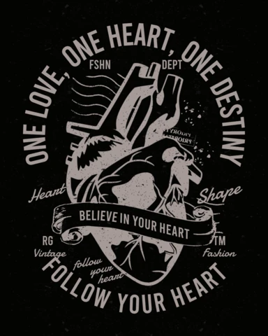 Plantilla de diseño de camiseta con corazón