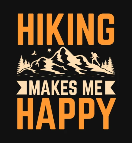 Hiking Makes Me Happy T-Shirt Design Template