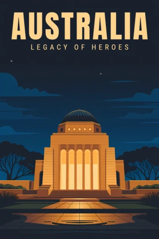 Template de design de monumento art déco na Austrália para pôster
