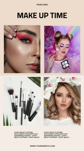 Шикарный бежевый коллаж рекламного поста instagram story design template