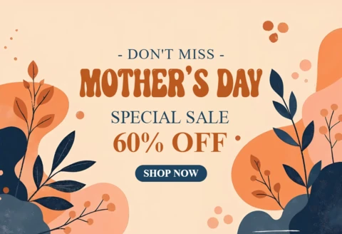 Boho floral día de la madre venta de diseño plano para la publicidad de la plantilla