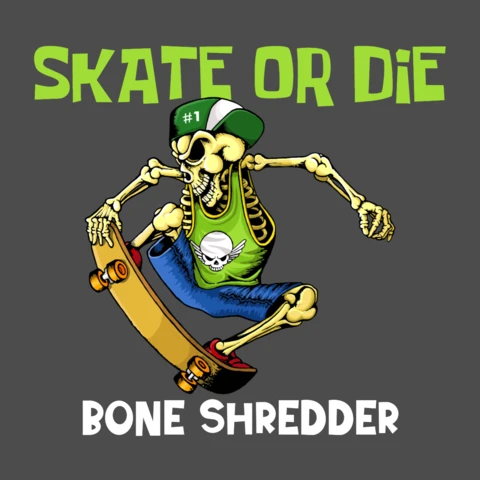 Skate or die skeleton skateboard design template