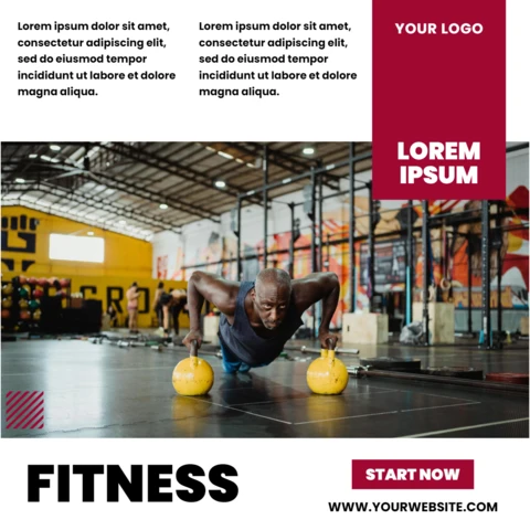 Fitnesscentrum advertentie Instagram post ontwerp sjabloon