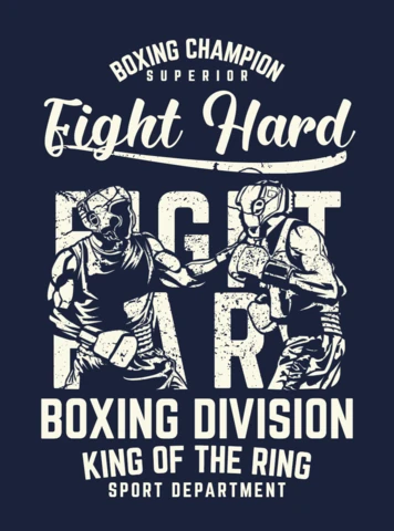 Fight Hard Boxing Champion T-Shirt Design Template