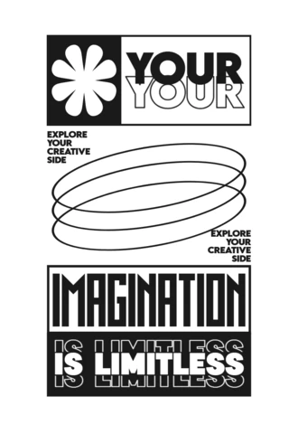 Explore Your Creative Side Artistic Motivation with Imagination Quote T-Shirt Design Template