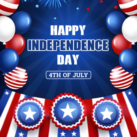 USA Independence Day Celebration Design Template with America Super Hero Design