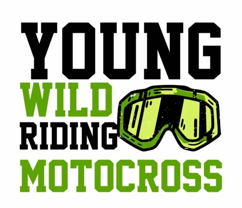 Young Wild Riding Motocross Vintage T-shirt Design Template