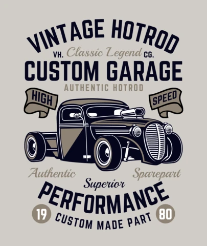 Plantilla de diseño de camiseta de coche hotrod vintage
