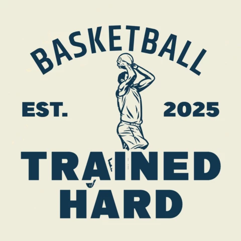 Basketball Player Throwing Ball Vintage T-shirt Design Template