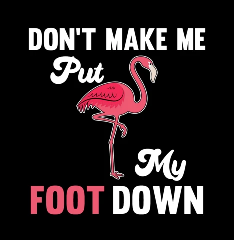Don't Make Me Put My Foot Down Flamingo T-shirt Template