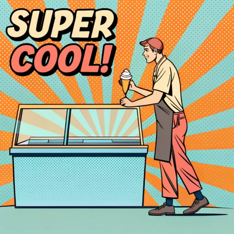 Modèle de design de boutique de crème glacée pop art pour flyers