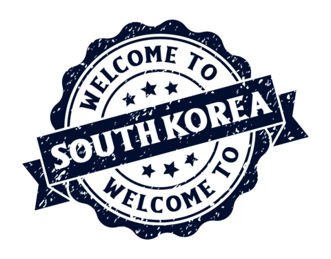 Modelo de design de logotipo de selo de boas-vindas à Coreia do Sul