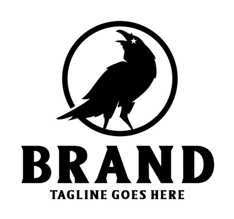 Black Raven Logo Design Template
