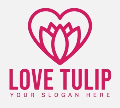 Liebe tulpe logo entwurfsvorlage