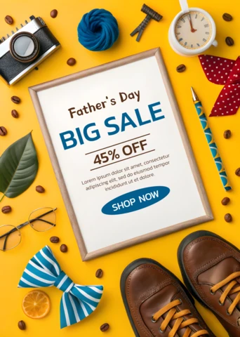 Father's Day Sale Design Template: Bright and Fun Promotional Layout