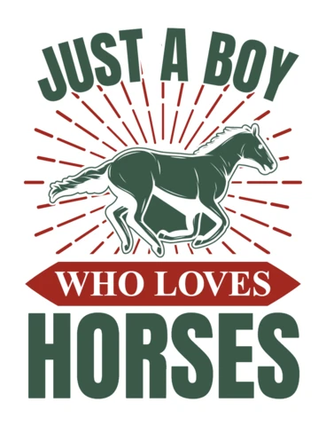Modèle de design vintage de style western : juste un garçon qui aime les chevaux