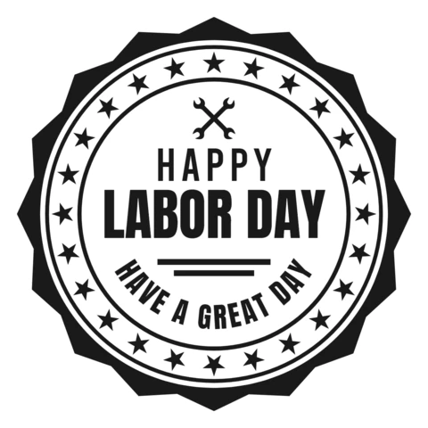Modello di logo per il timbro della festa del lavoro
