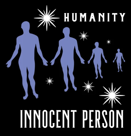 Humanity Design Template with Silhouetted Figures for Social Awareness Campaigns