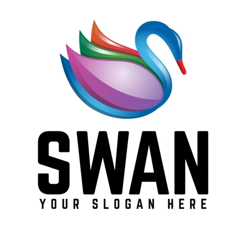Plantilla de diseño de logotipo de cisne