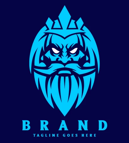 Poseidon Head Logo Design Template