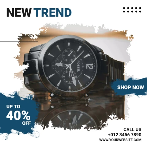 New Trend Watch Ad Social Media Post Design Template