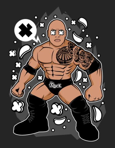The Rock Cartoon Character Pop Culture T-shirt Design Template