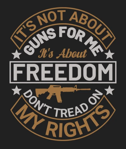 Modello di maglietta con citazione "Freedom don't tread on my rights" (Libertà non calpestare i miei diritti)