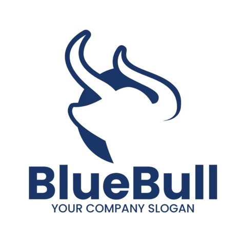 Blue Bull Logo Design Template