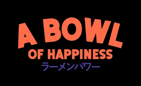 Un design de t-shirt pour les amateurs de nourriture japonaise avec un bol de ramen bonheur
